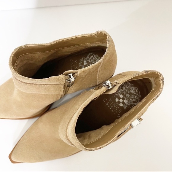 Vince Camuto Gidgey Suede Buckle Pointed Block Heeled Ankle Booties 5.5 US - Picture 8 of 8